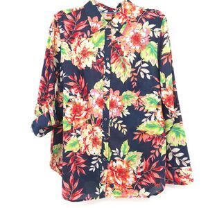 Talbots‎ floral button down Size M 100% cotton